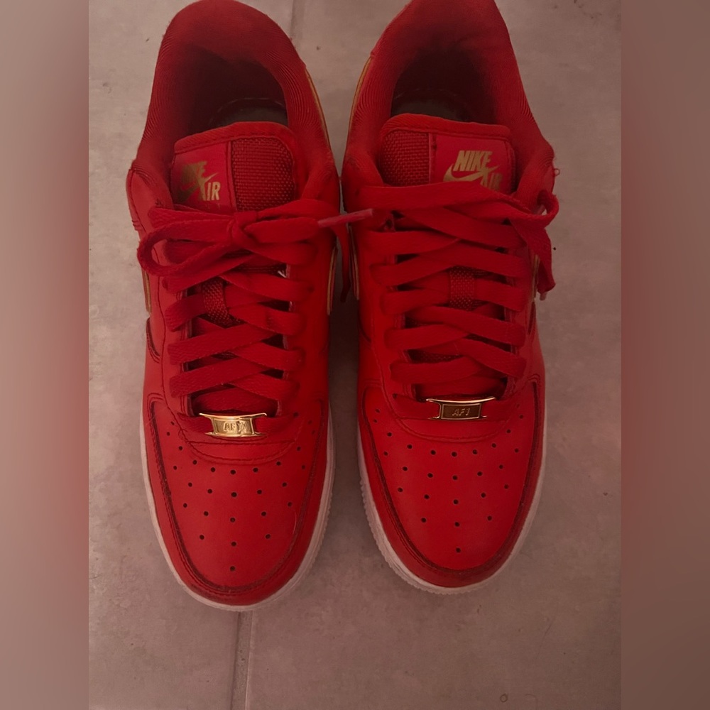 red gold air force 1’s